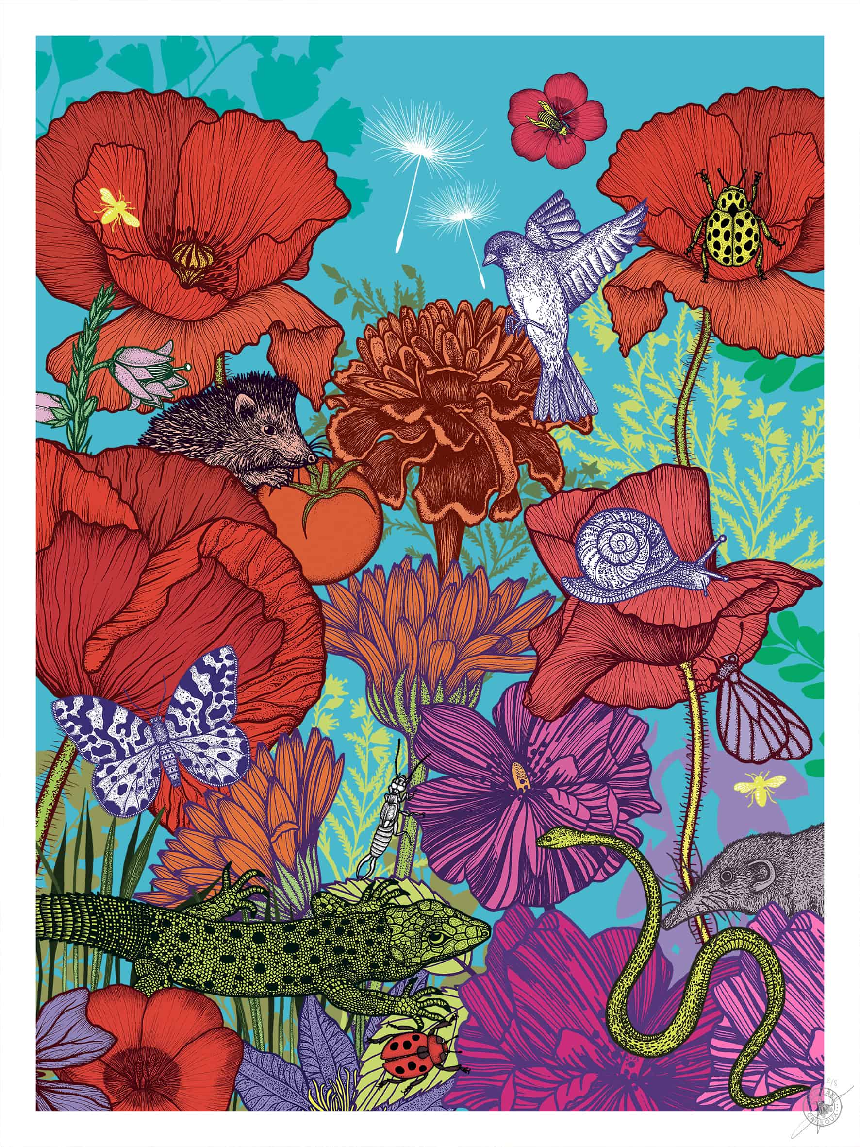 Garden Party ｜Numbered and signed art print by Michaël Cailloux
